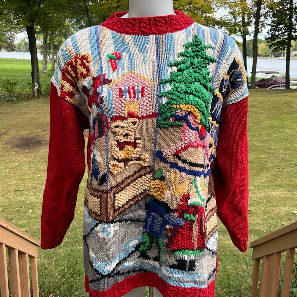Vintage Heirloom Collectibles Christmas sweater M-L